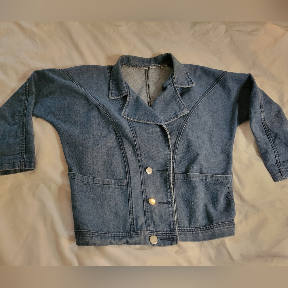 Vintage Denim Jacket with Dolman Sleeves